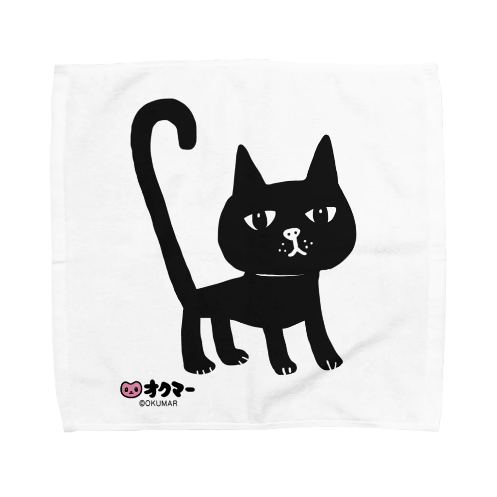 オクマーSUZURIショップのまっくろ黒猫ちゃん Towel Handkerchief