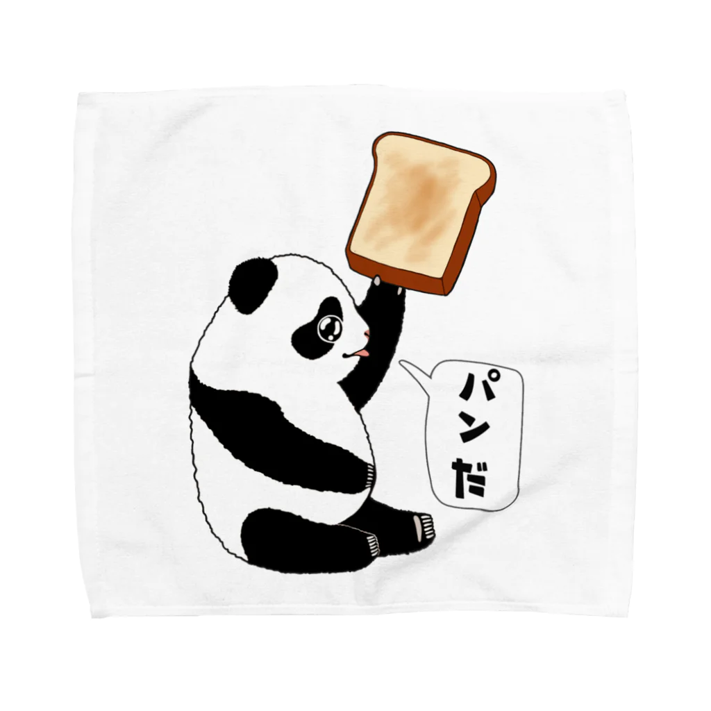 LalaHangeulの「パンだ」とつぶやく子パンダ Towel Handkerchief