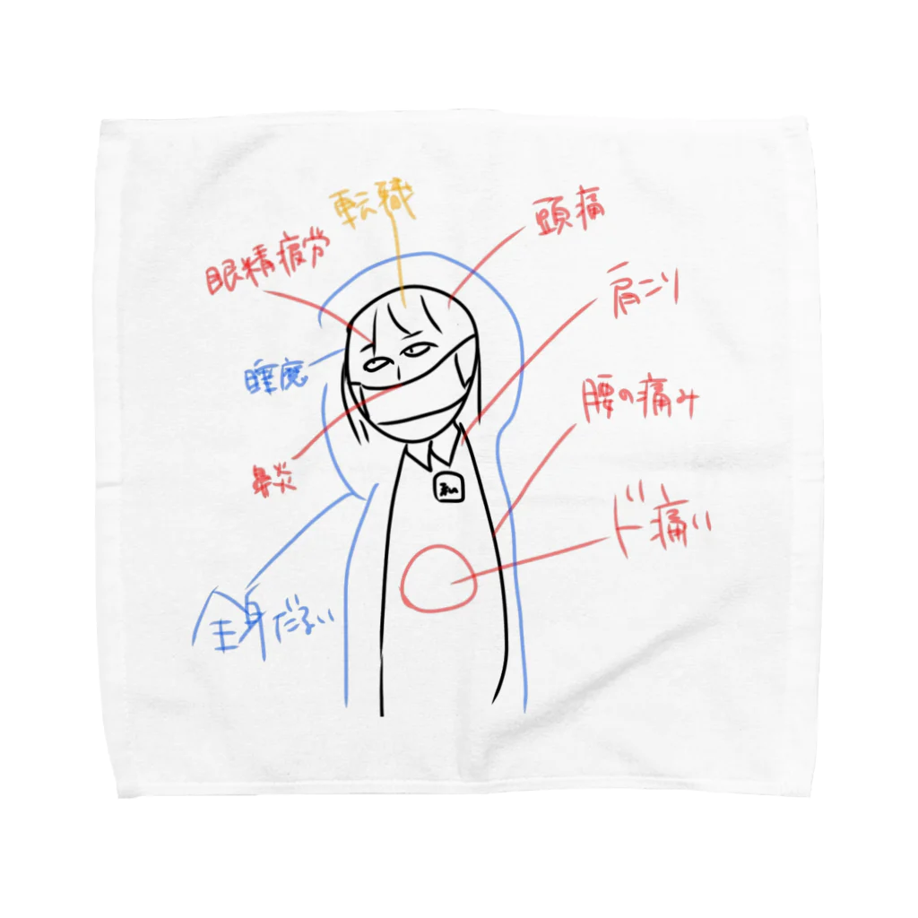 ✩の今の症状アピれるやつ Towel Handkerchief