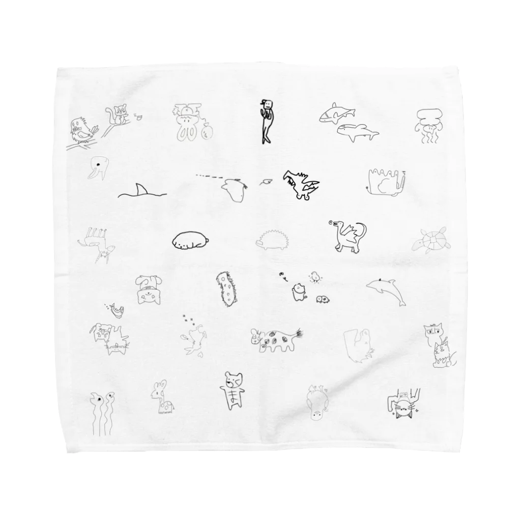 spoon  〽️ゆーの【記念】動物イラスト Towel Handkerchief