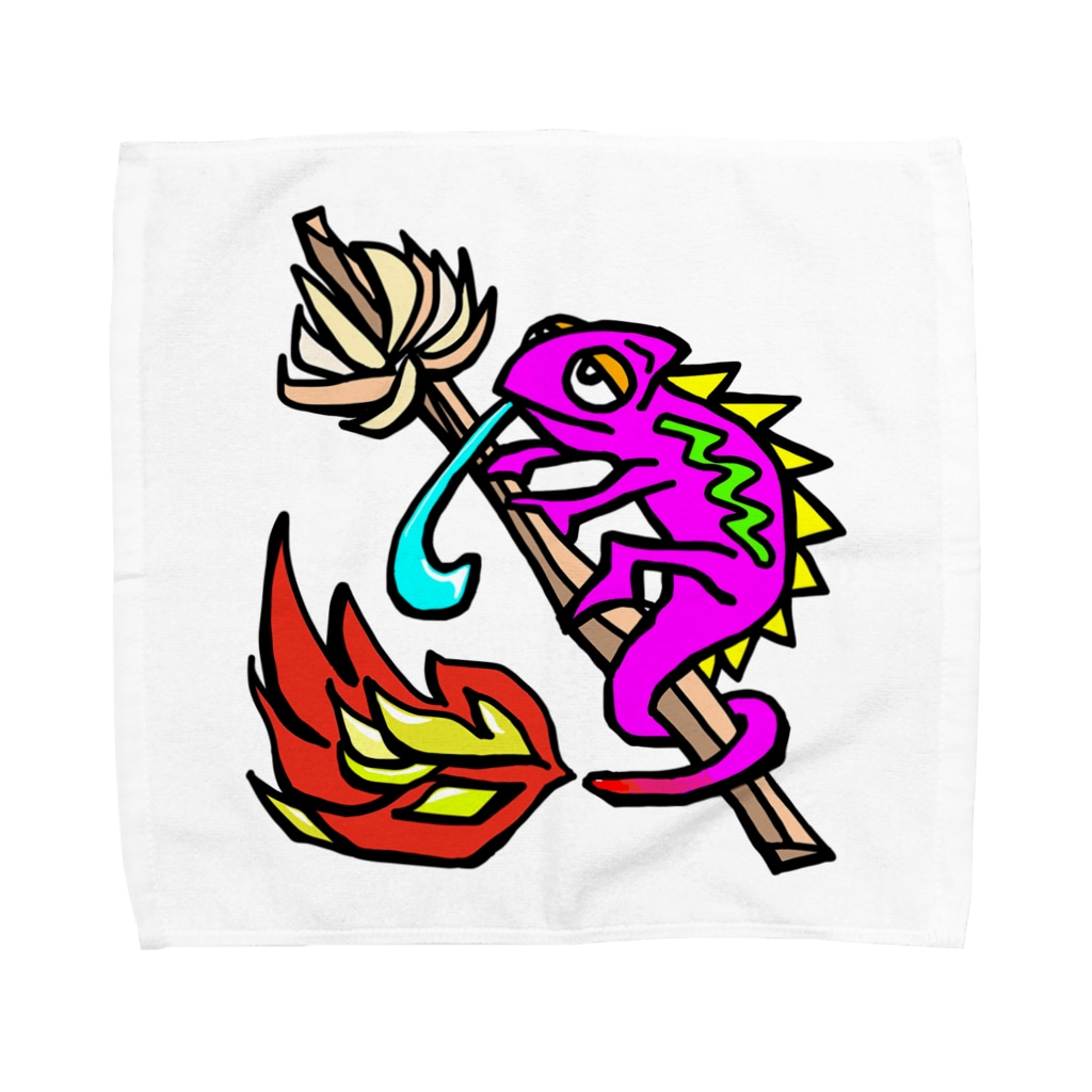 Feather stick-フェザースティック-のフェザースティック【Feather stick】カメレオンロゴ Towel Handkerchief