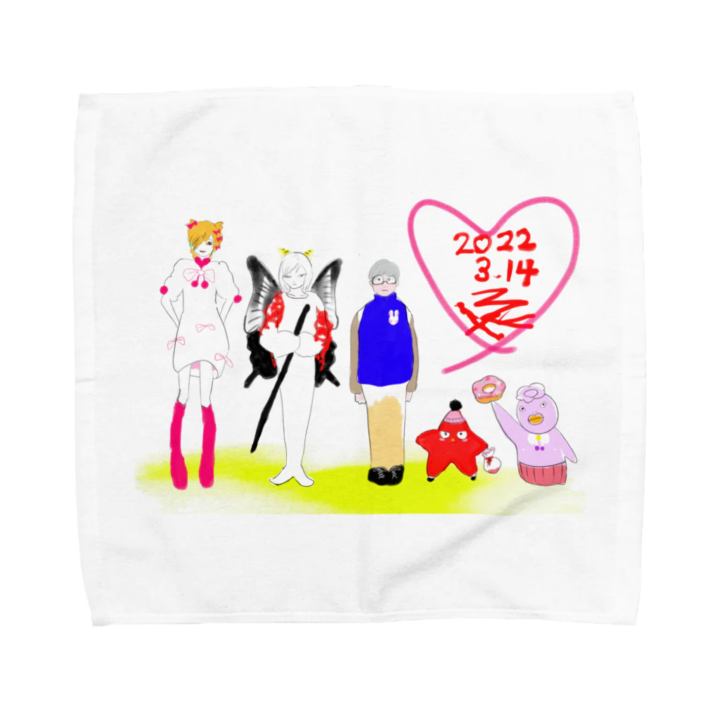 mikyacraft MIKA💓🌟赤い心臓の西から来た刺客ども Towel Handkerchief