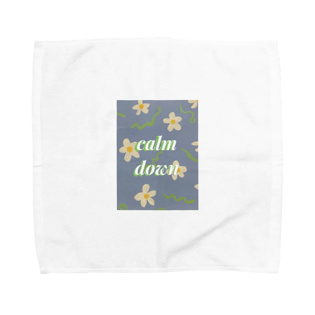 326mtfujiのcalm down しようねグッズパターン2 Towel Handkerchief