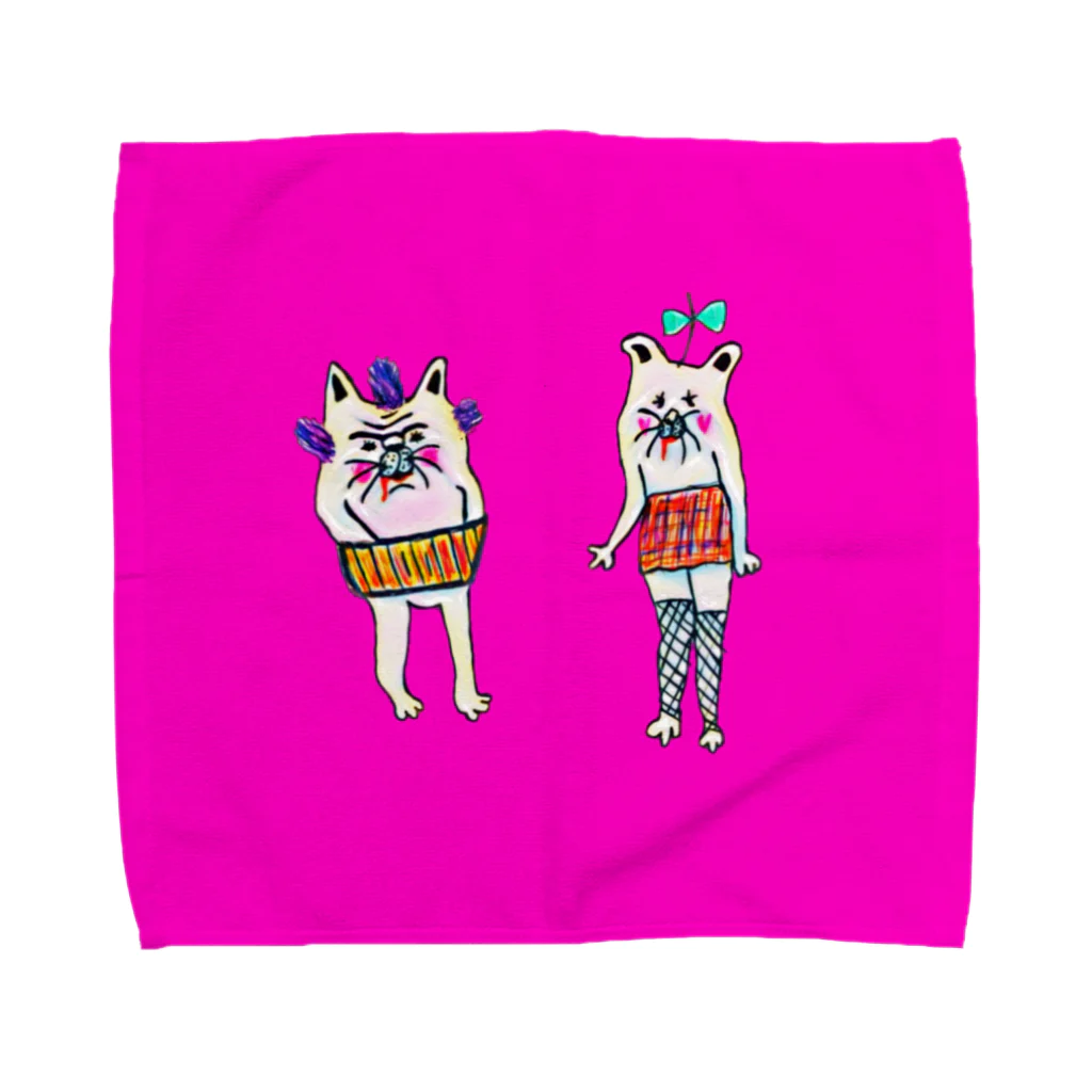 お味噌ちゃん👺LINEスタンプものねこビシャス&にゃんしー Towel Handkerchief