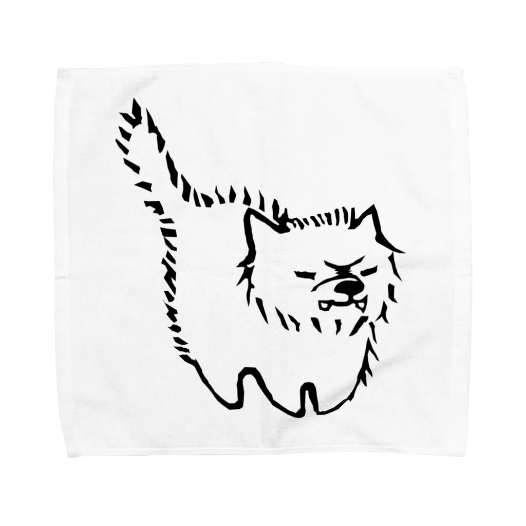 鼠の王国製作所の敵意むきだしわんこ Towel Handkerchief