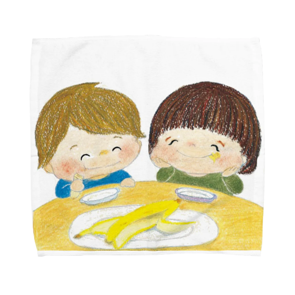まついはるかの絵のはんぶんずっこ　バナナ編 Towel Handkerchief
