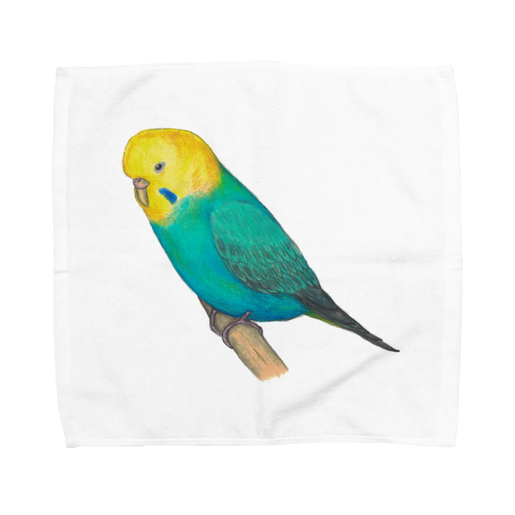 森図鑑の[森図鑑] セキセイインコ レインボー Towel Handkerchief