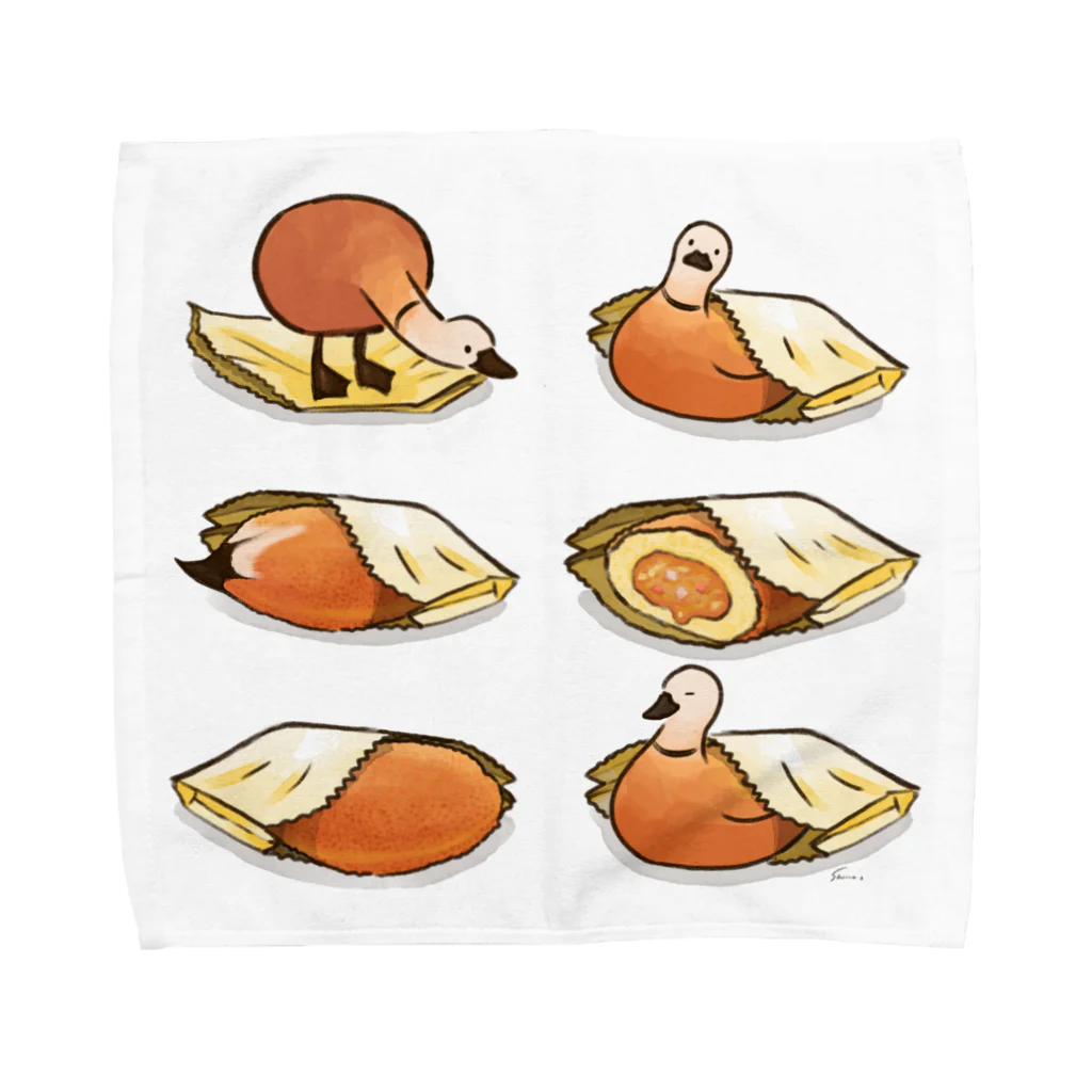 イケガメ シノのアカツクシガモのパン屋さん Towel Handkerchief
