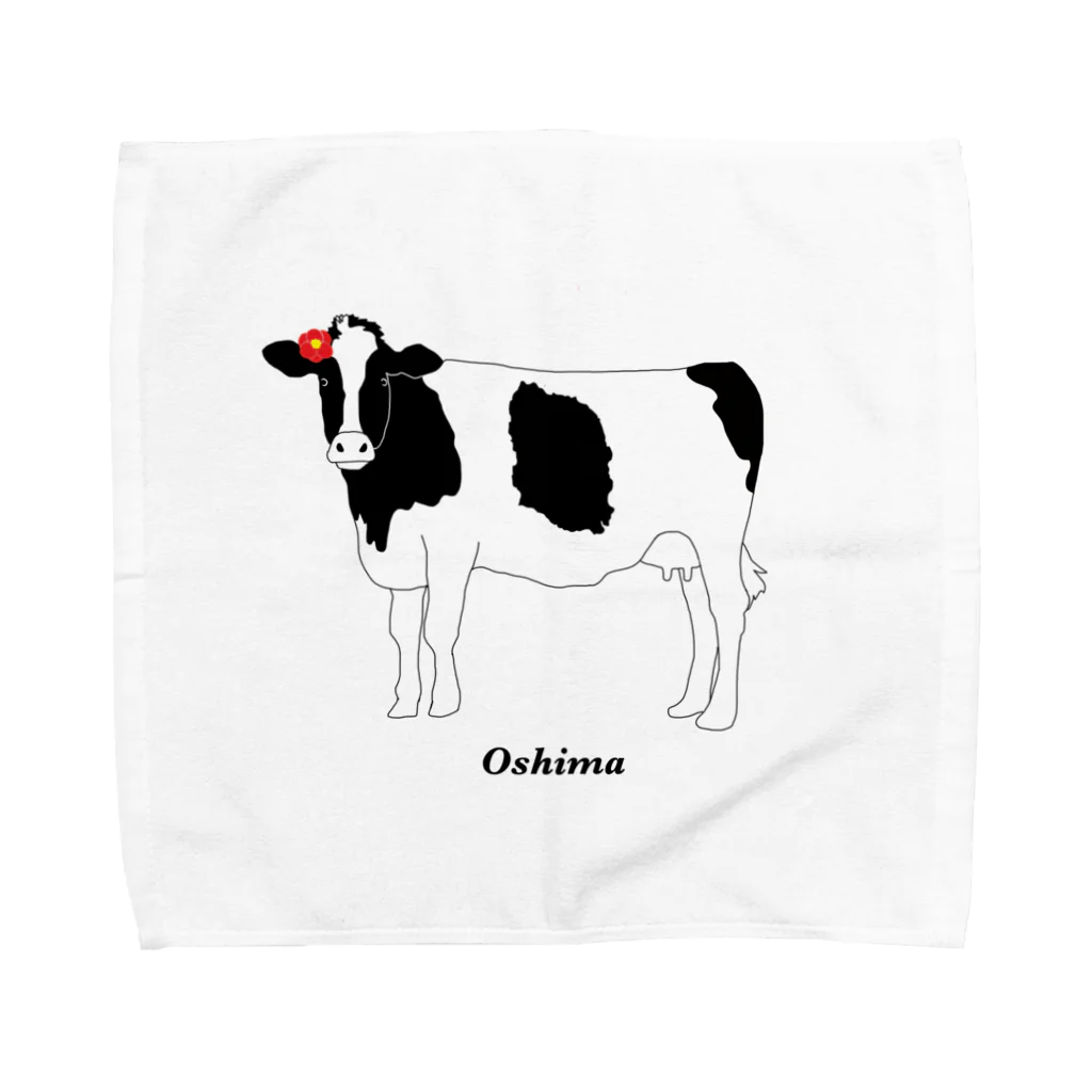 地球のお土産研究所の大島のウシさん Towel Handkerchief