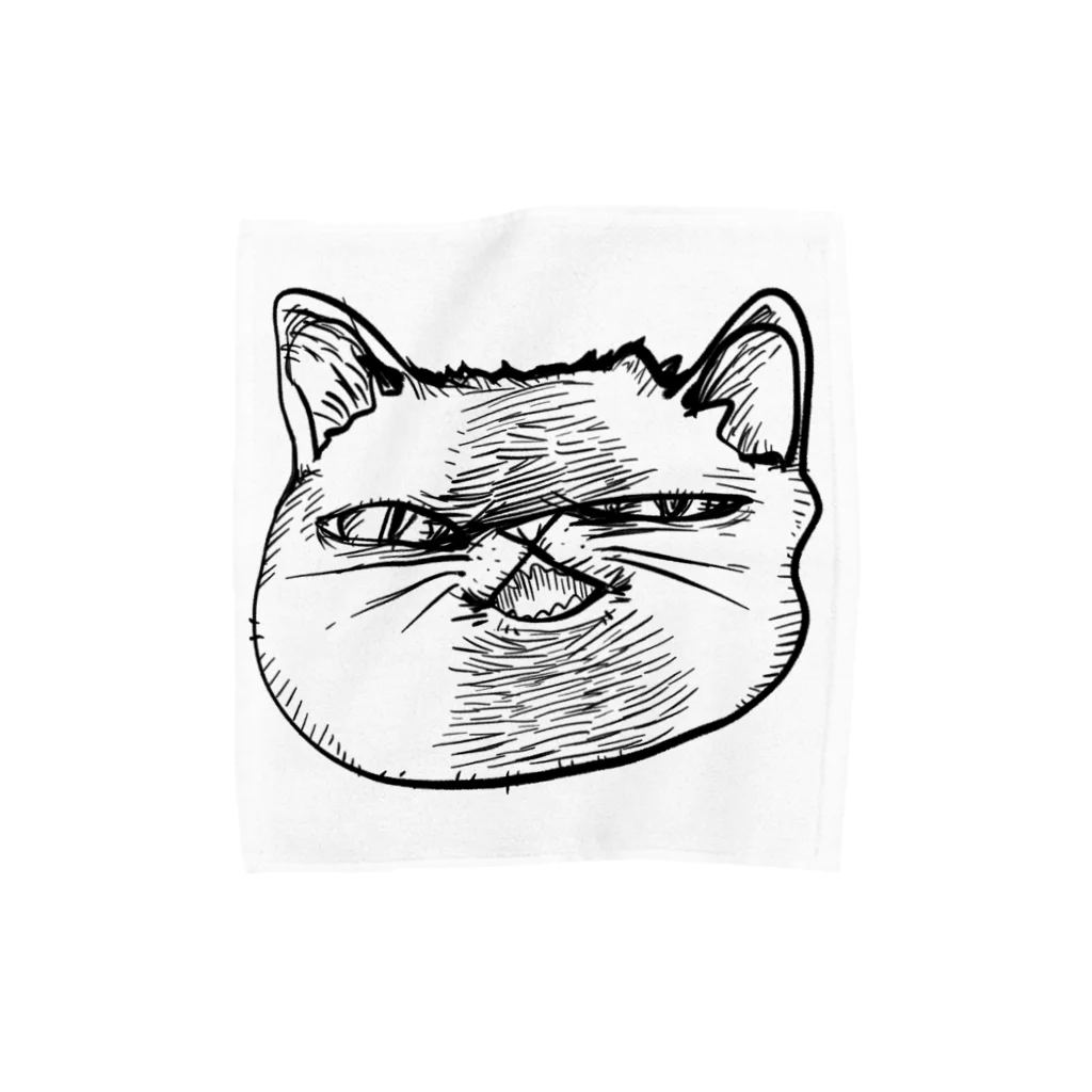 謎モノ店のやばい顔ねこ Towel Handkerchief