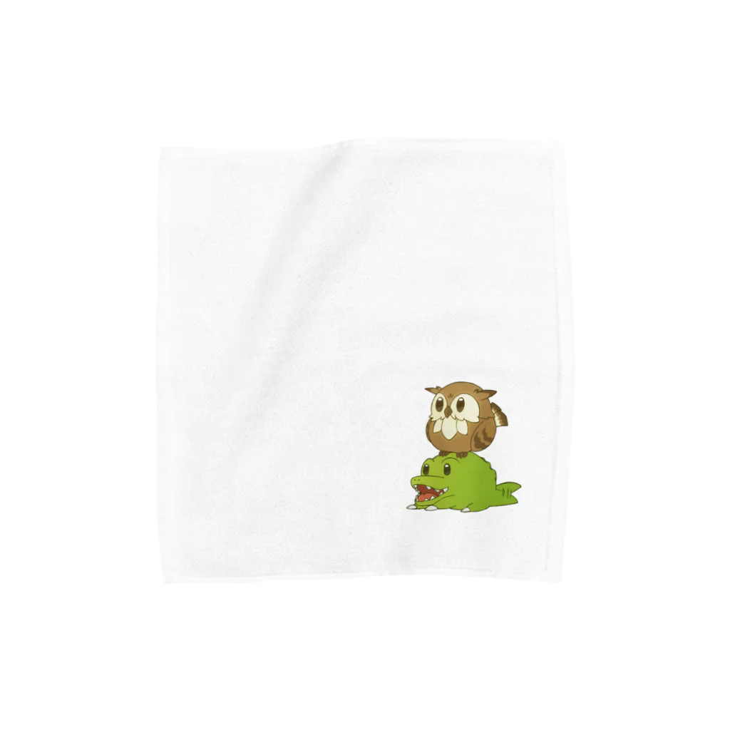 りっかのすきなもののなかよしワニとフクロウ Towel Handkerchief