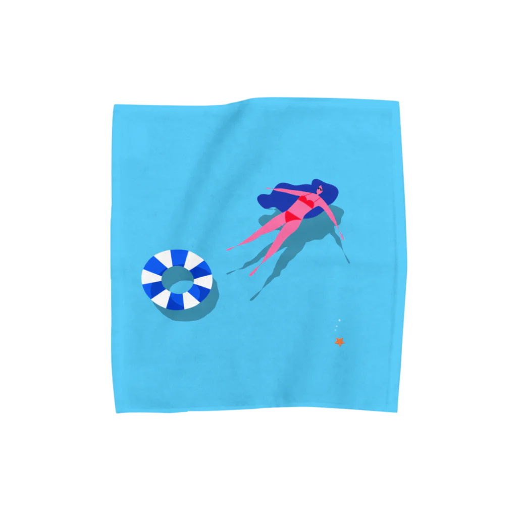 moiの四角い夏の海 Towel Handkerchief