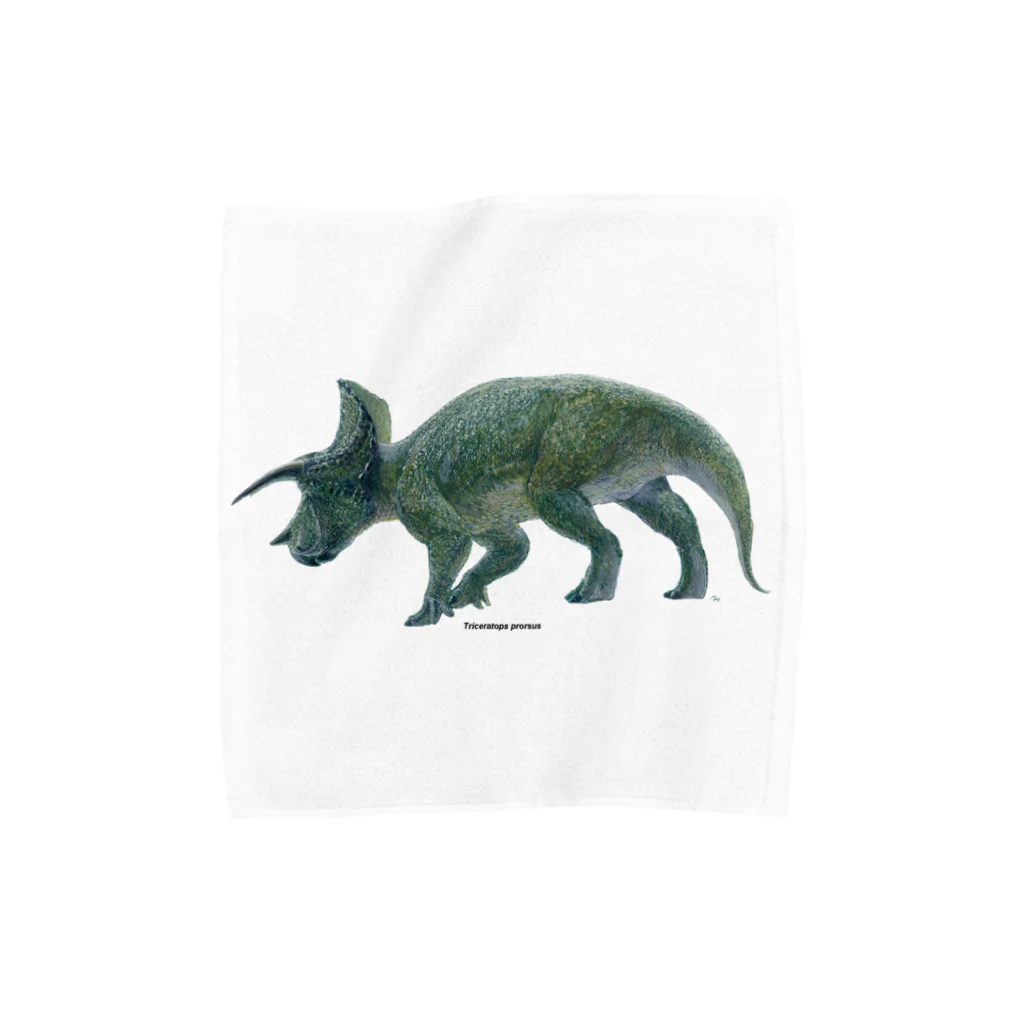 segasworksのTriceratops prorsus(トリケラトプス ・プロルスス)着彩画 Towel Handkerchief