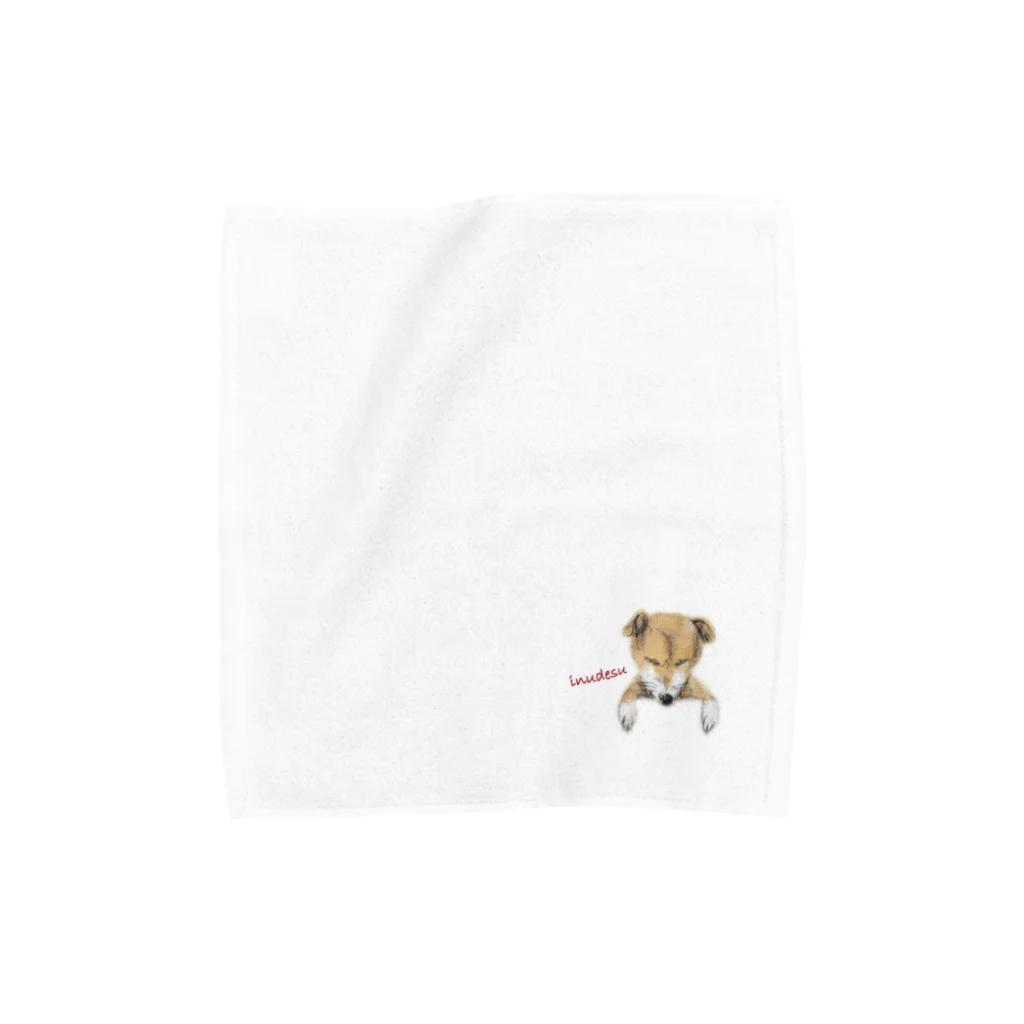 いぬですオフィシャルショップのinudesu　文字赤 Towel Handkerchief