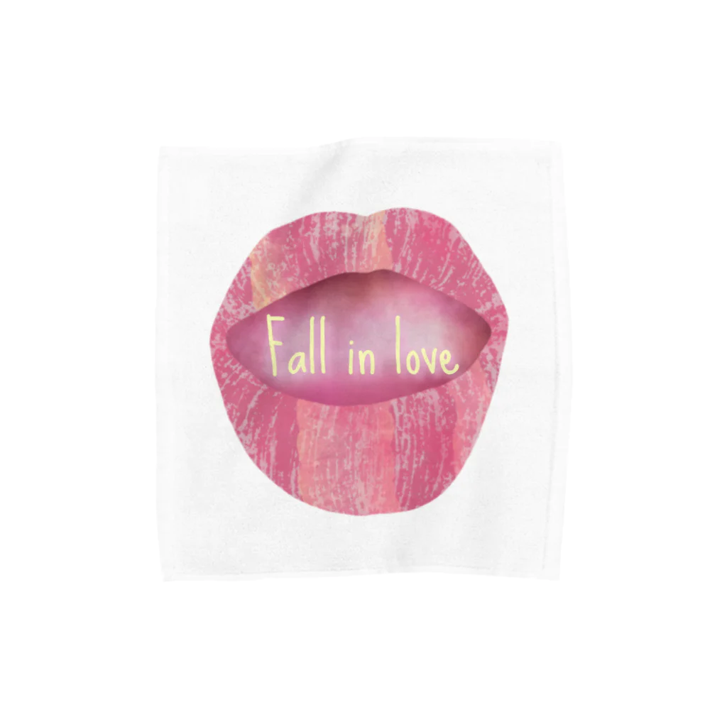 ぽんぽこあんぽんたんのLips💋 foll in love Towel Handkerchief