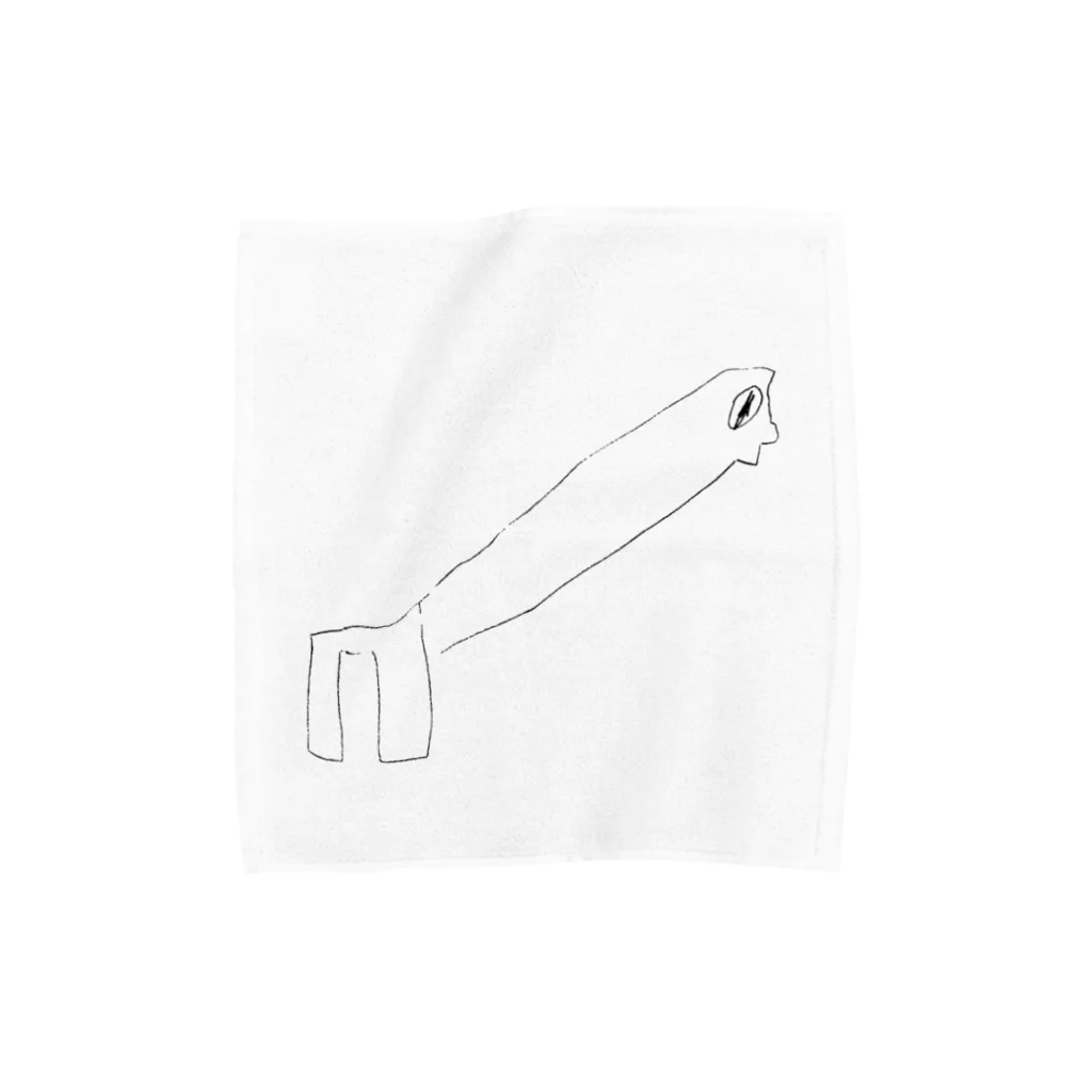 こえもん美術館の4歳のくびながりゅう Towel Handkerchief