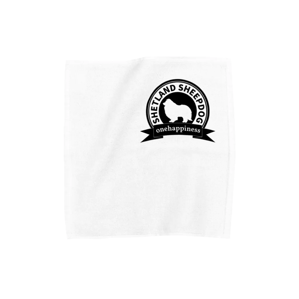 onehappinessのシェルティ シルエット　エンブレム2 Towel Handkerchief