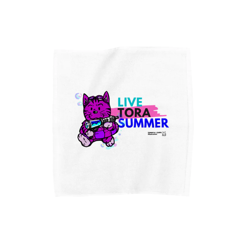 TOMMY★☆ZAWA　ILLUSTRATIONのとらなつ。ピンク。 Towel Handkerchief