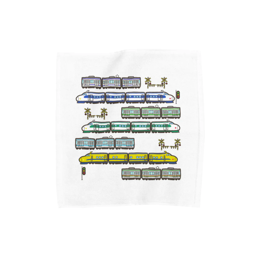 竜の工房・翔 -SUZURI SHOP-の電車いろいろ集合 Towel Handkerchief
