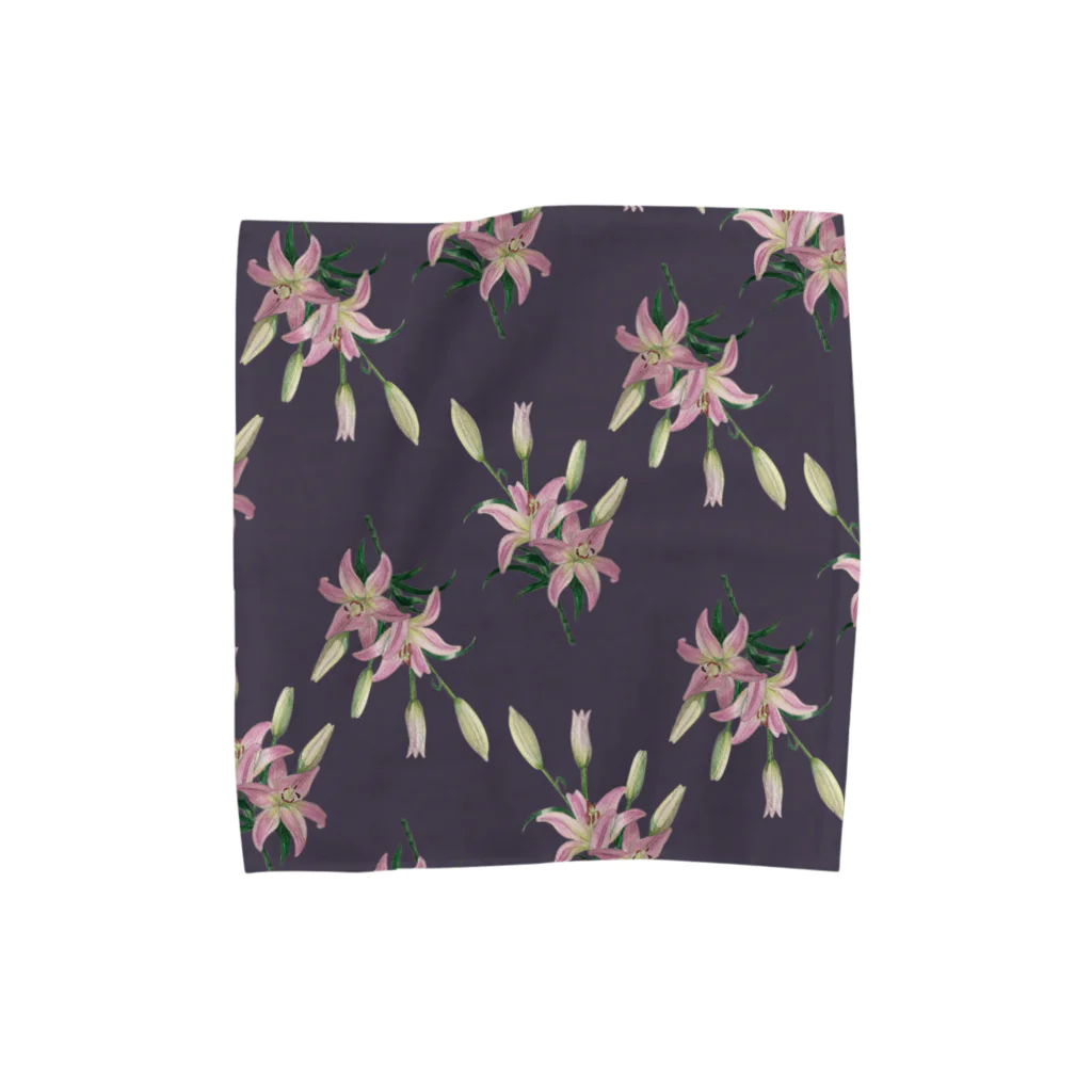 あおちゃん商会のThunberg Lily （スカシユリ） モーブ Towel Handkerchief