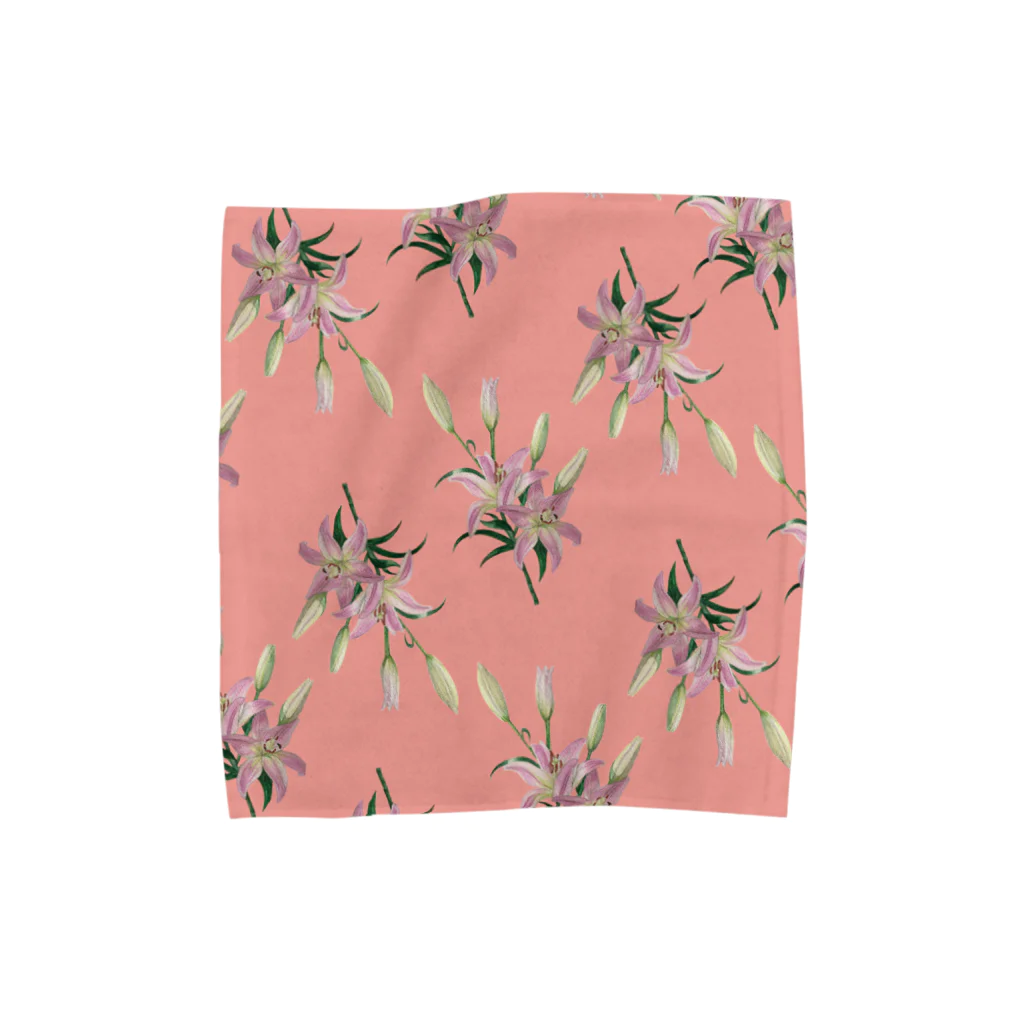 あおちゃん商会のThunberg Lily （スカシユリ） ピンク Towel Handkerchief