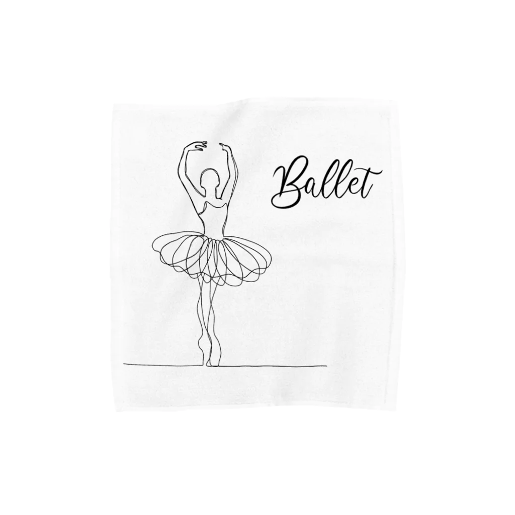 バレエシルエット ballet*pointe_pon*のバレエシルエット 【女性1】BLACKLINE Towel Handkerchief