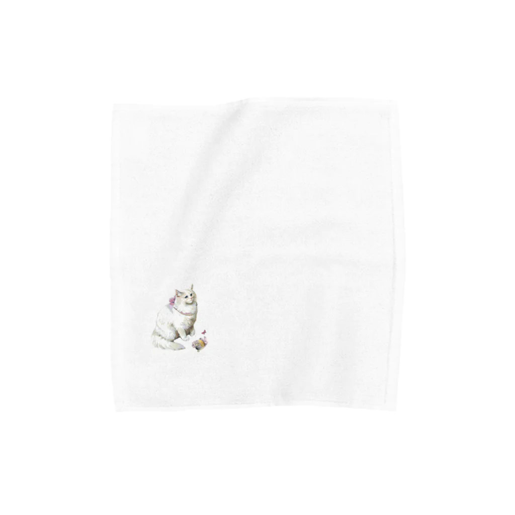 海賊猫 cocoのvictorian cat♡Donation♡お茶会ねこちゃん 『ねこのお茶会』 Towel Handkerchief