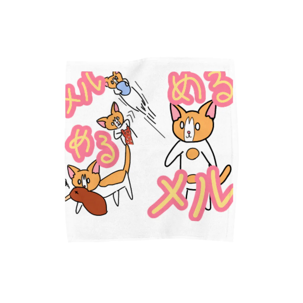 くろごまぱふぇのわんぱく仔猫のめる Towel Handkerchief