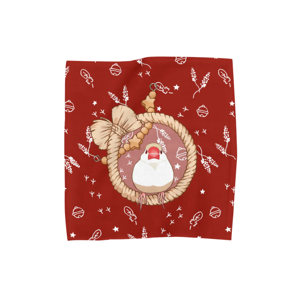 HAKINASHiの【クリーム文鳥まる】タオルハンカチ Towel Handkerchief