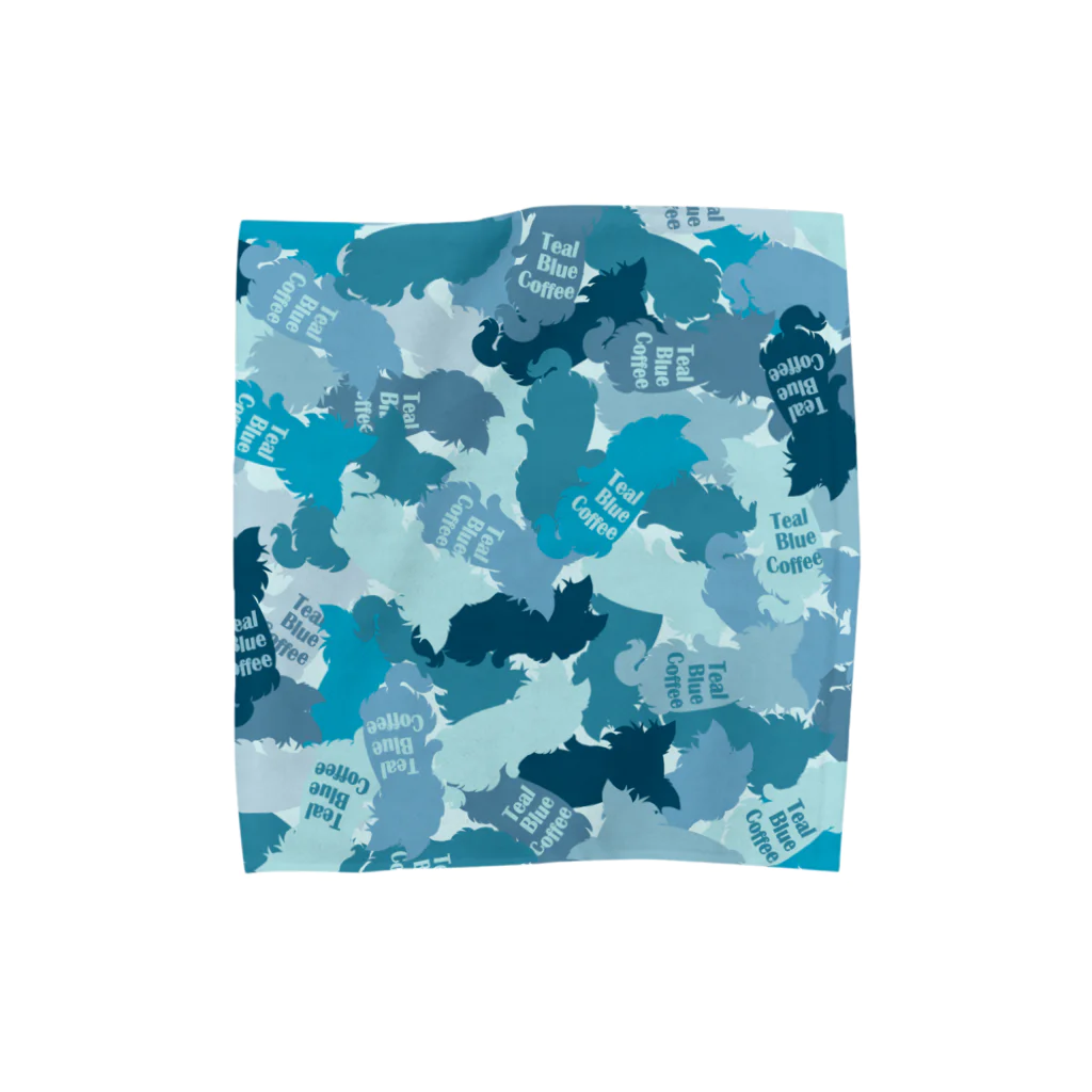 Teal Blue Coffeeのhide-and-seek Towel Handkerchief