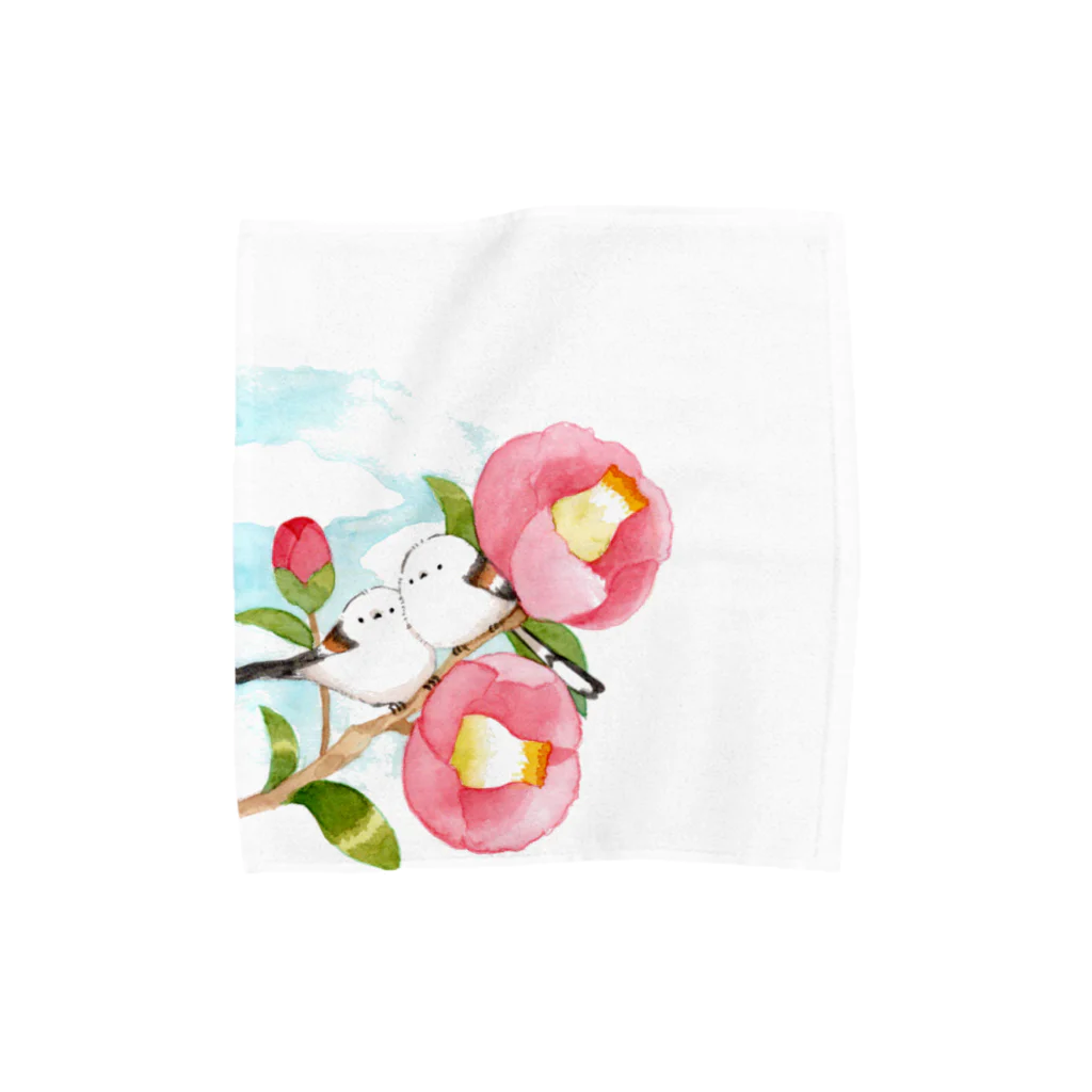 ナスカの椿とシマエナガ Towel Handkerchief