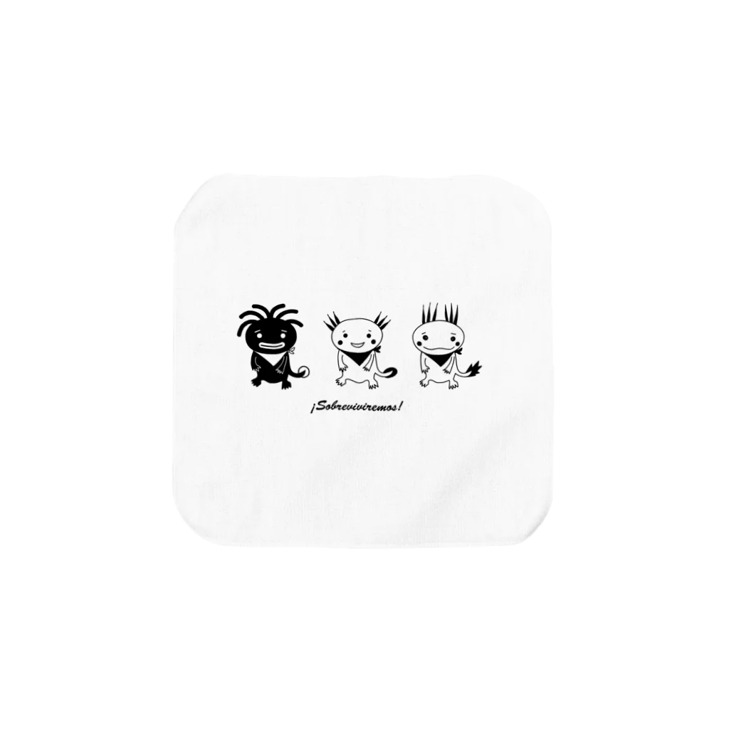 XochimilKidsのXochimilKids アホロテ・キッズ白黒　スペイン語 Towel Handkerchief