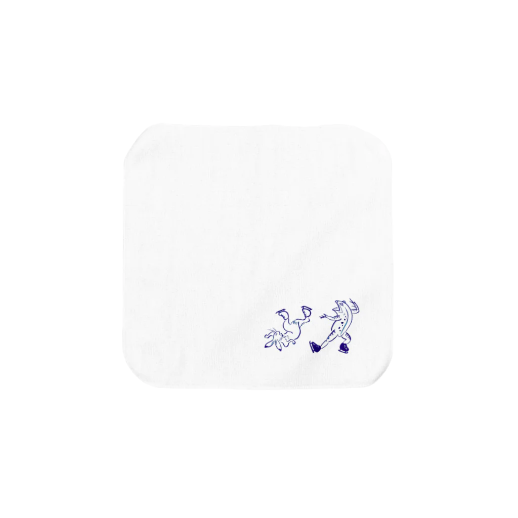 HorSen-koの鳥獣戯画スケート兎と蛙 Towel Handkerchief