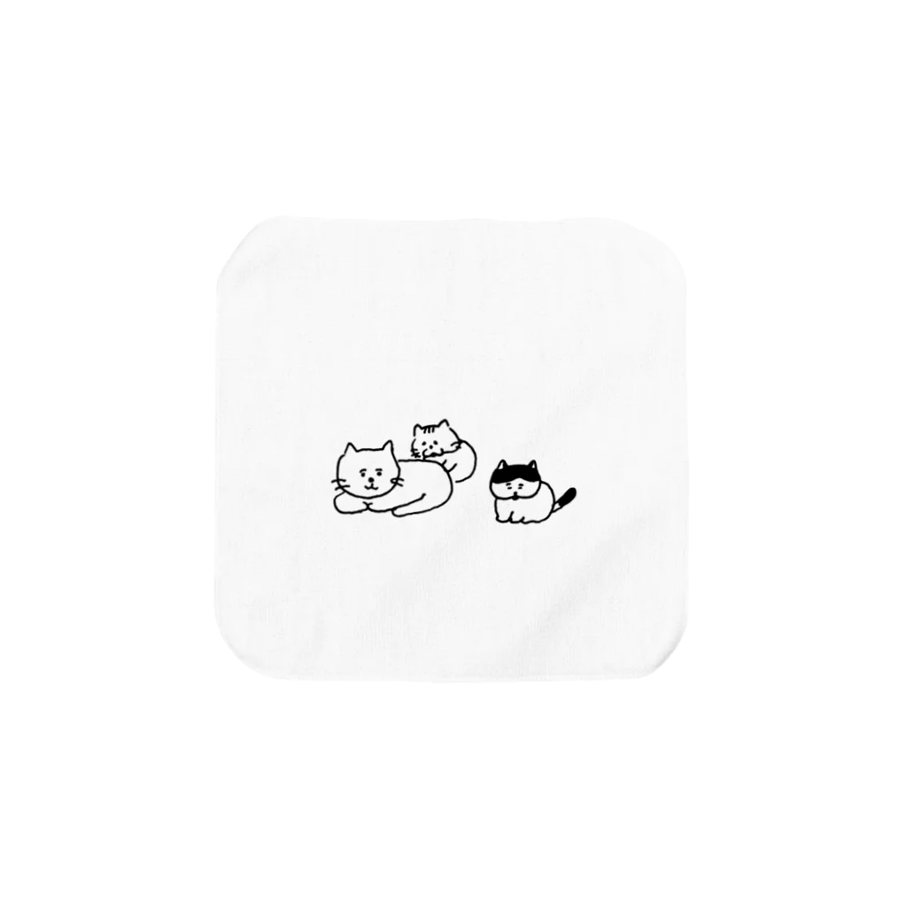 OSHIDORI SHOPの何匹かの猫 タオルハンカチ