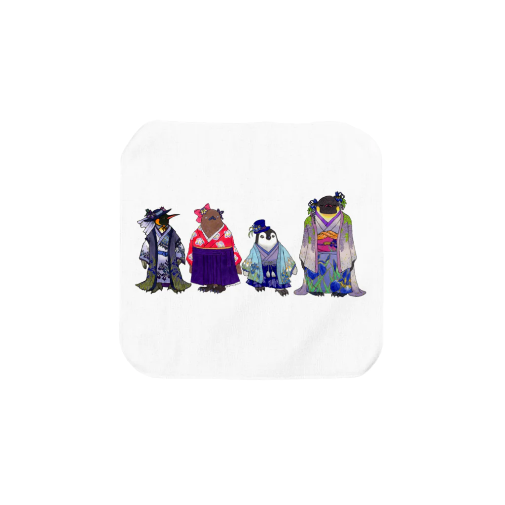 ヤママユ(ヤママユ・ペンギイナ)のいずれ菖蒲か杜若₋Aptenodytes Kimono Penguins- Towel Handkerchief