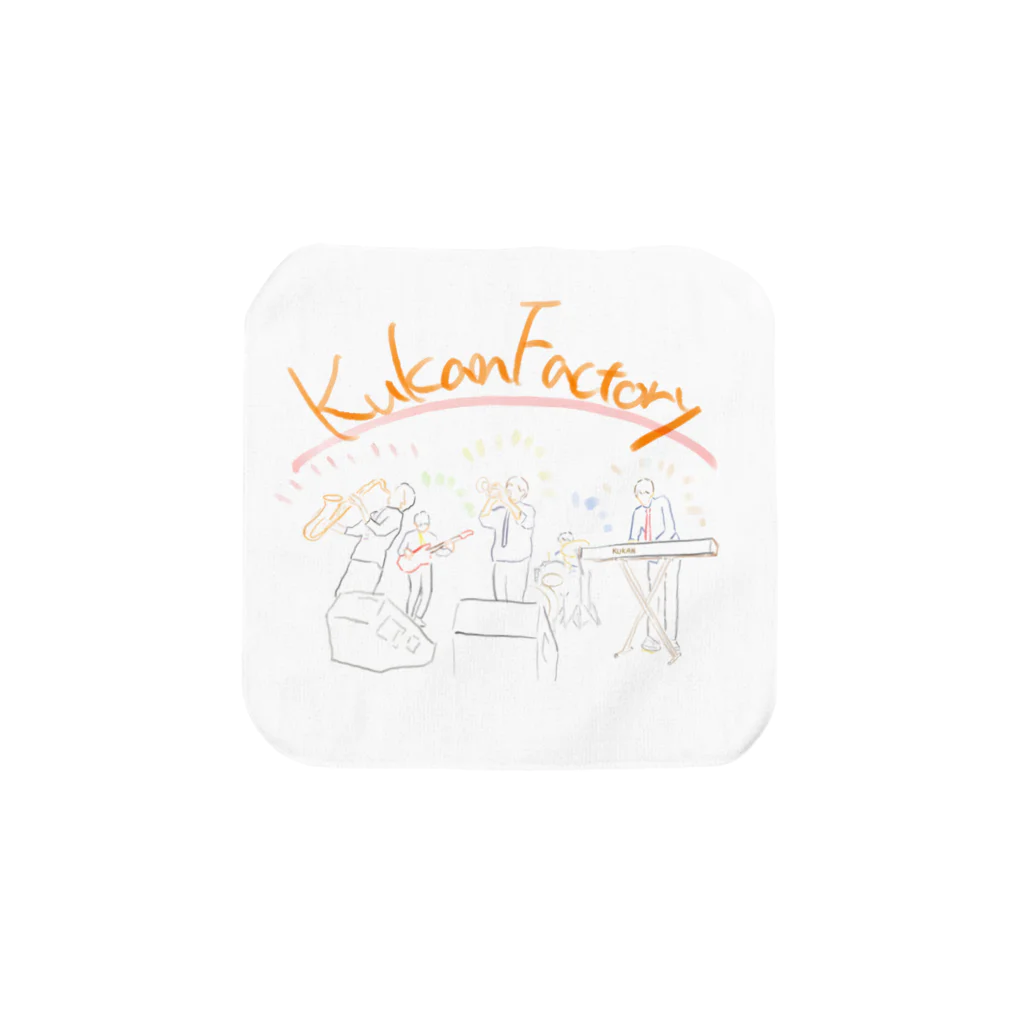 空間工房【インストバンド】のKukanFactory(イラストver：白) Towel Handkerchief