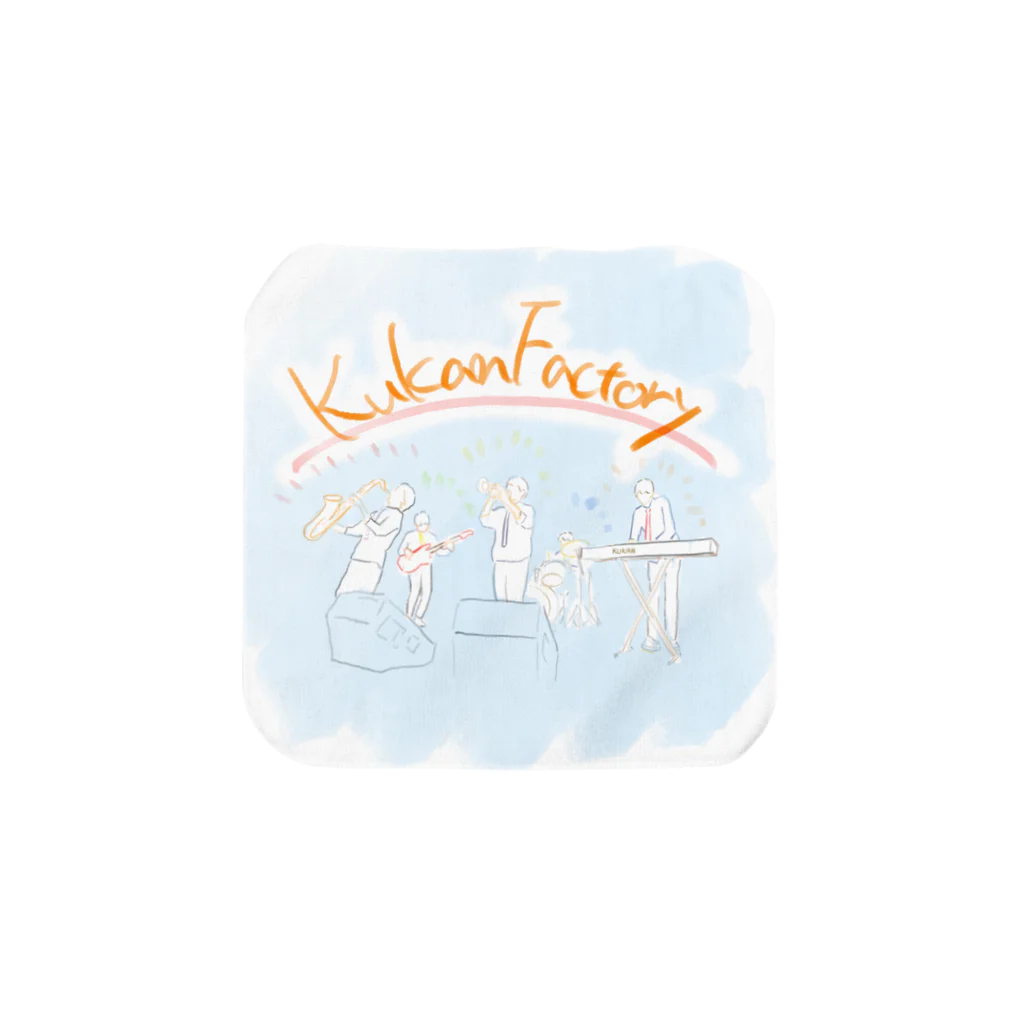 空間工房【インストバンド】のKukanFactory(イラストver：水色) タオルハンカチ