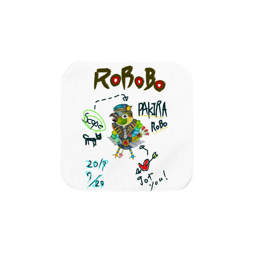 ねこぜや のROBOBO 「パキラロボ」 Towel Handkerchief