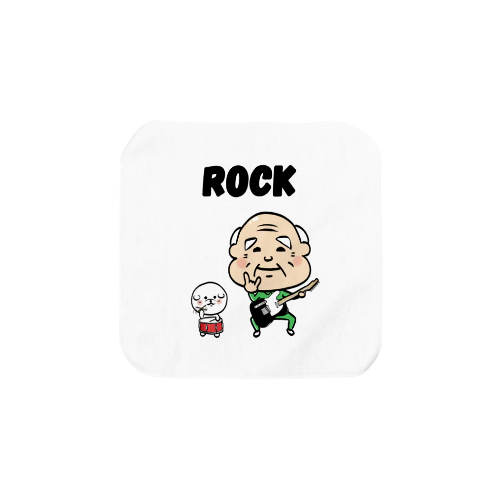 うさぎまるえkawaiishop のおじいちゃんとビション犬『ROCK』 Towel Handkerchief