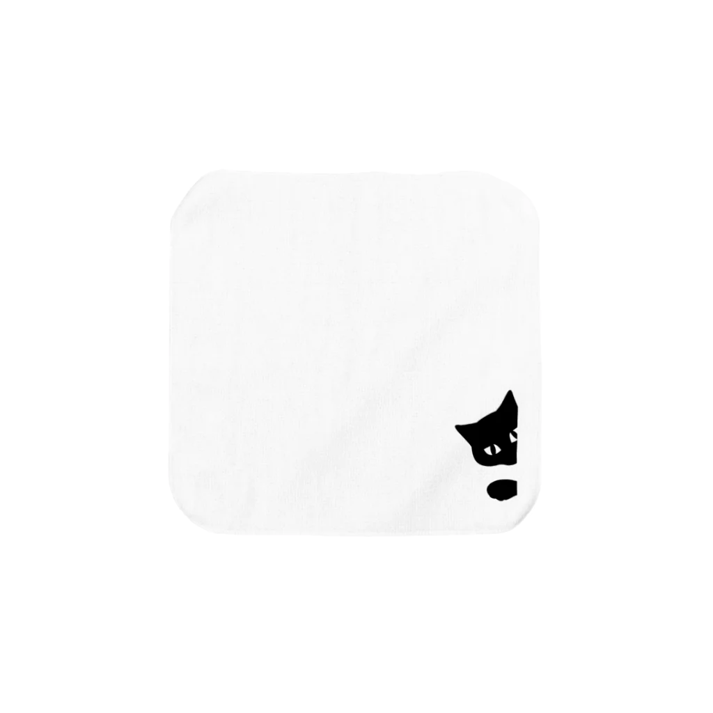 mikayachiのクロネコひょっこりはん Towel Handkerchief