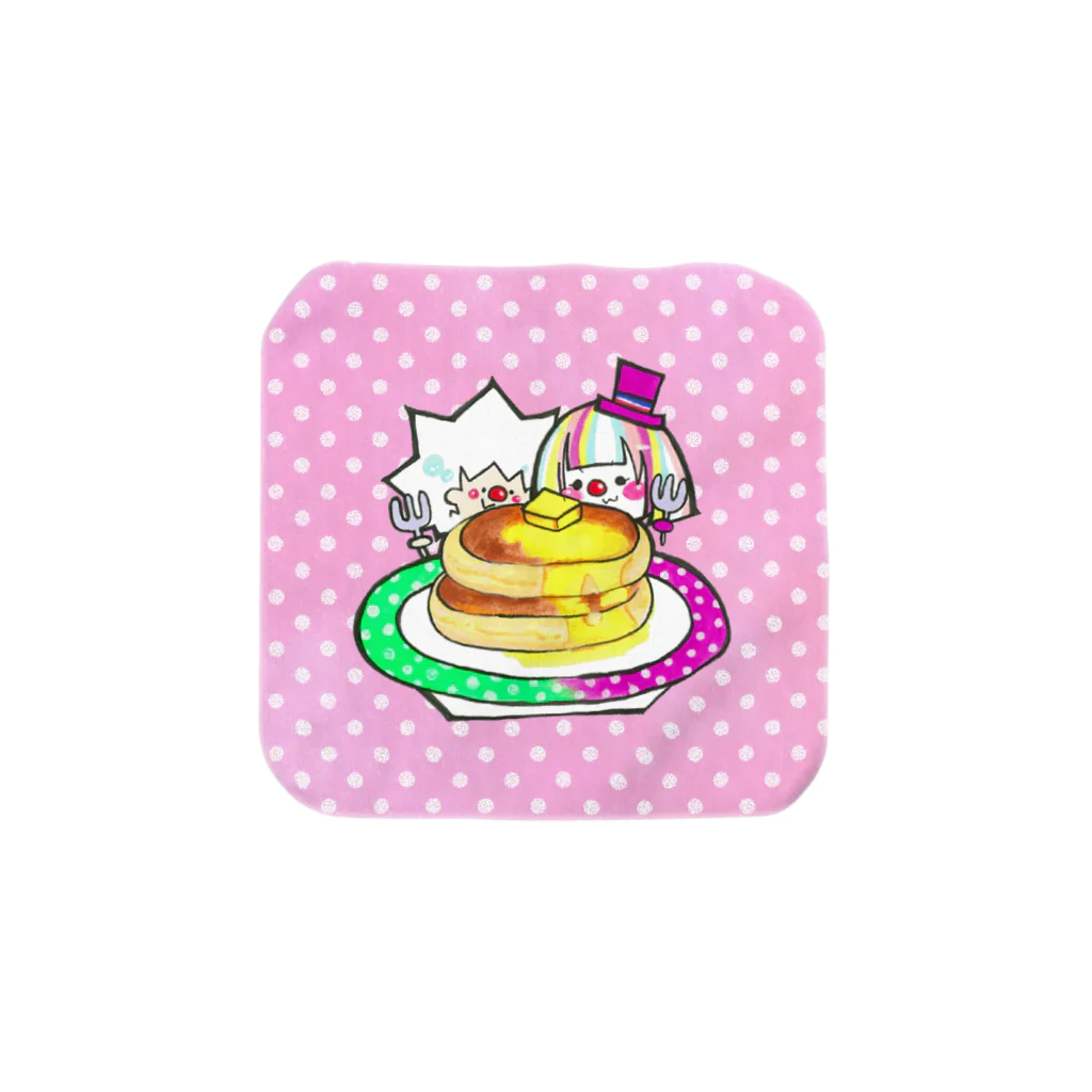 オーバートーンのホットケーキ（ピンク） タオルハンカチ