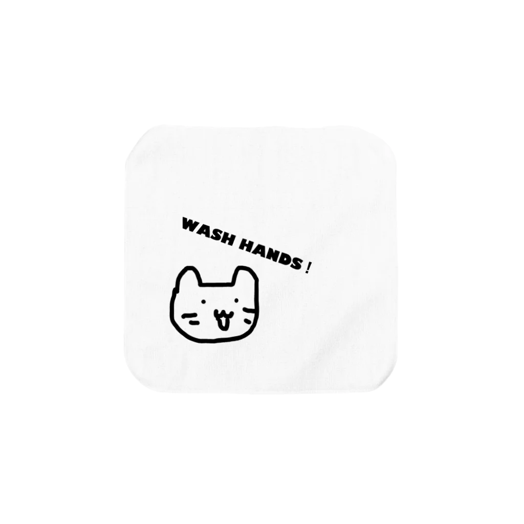 癒しサロン和みのコロナ支援お願いします！なごみねこちゃん WASHHANDS ver. Towel Handkerchief