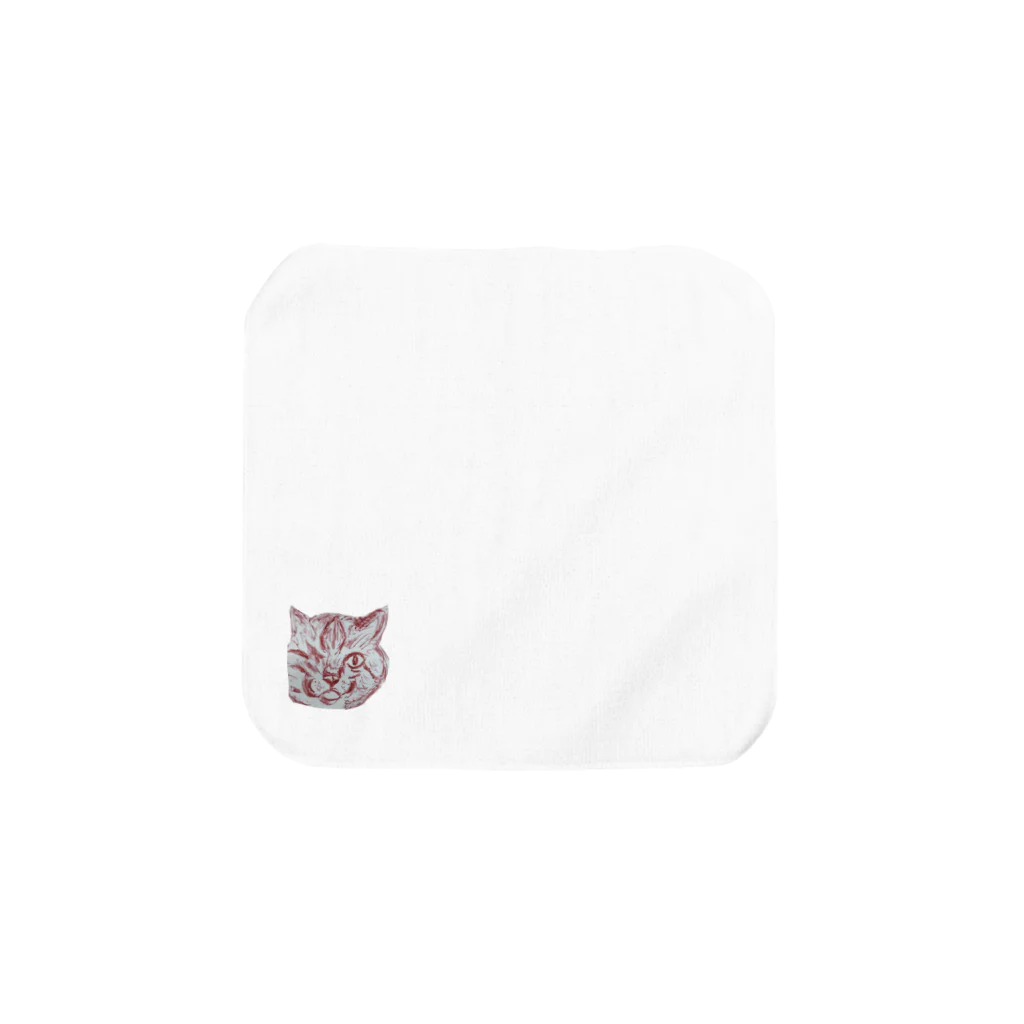 片目猫ライの部屋のライのハンカチ Towel Handkerchief