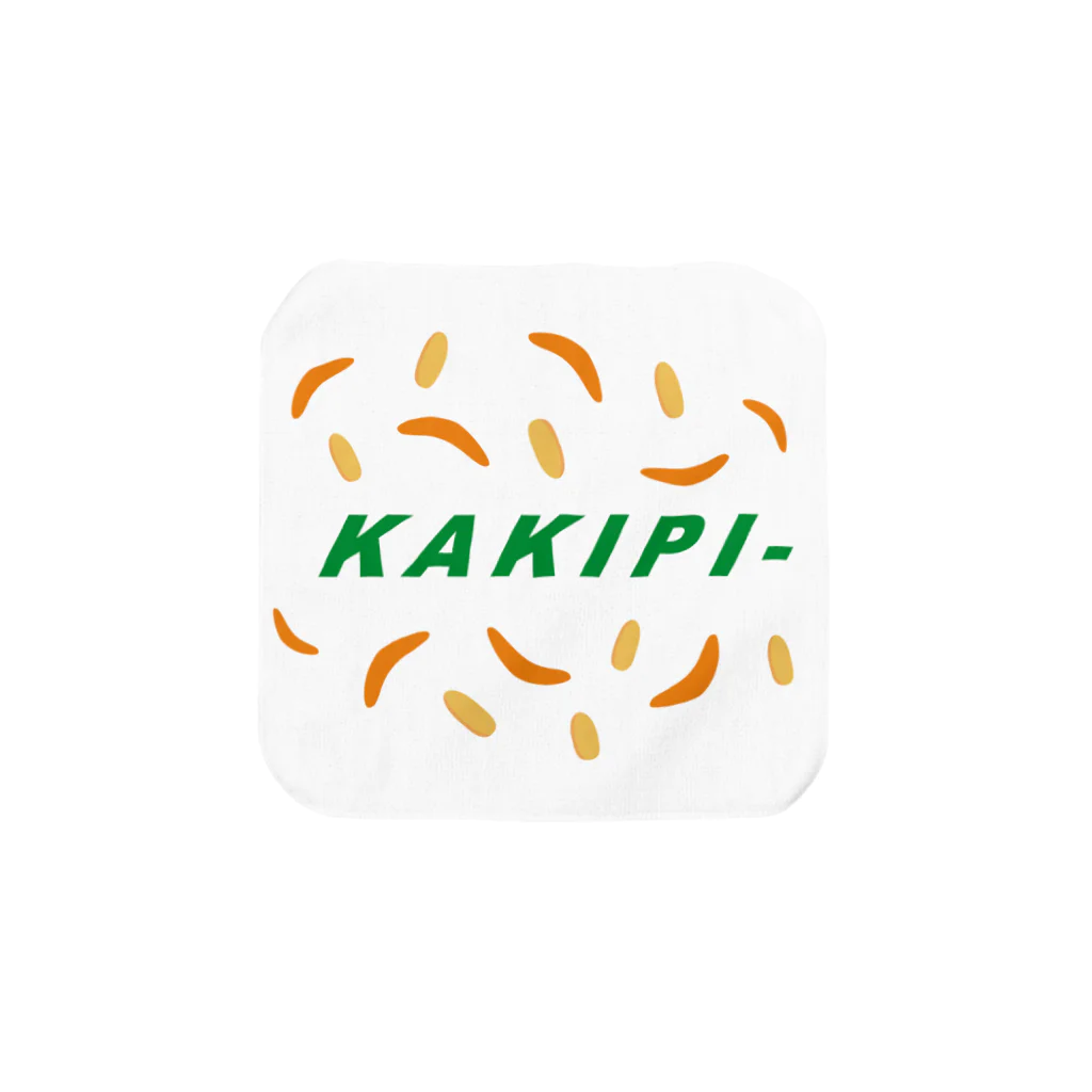 うさぎちゃんアイランドのKAKIPI- ロゴ 緑 タオルハンカチ