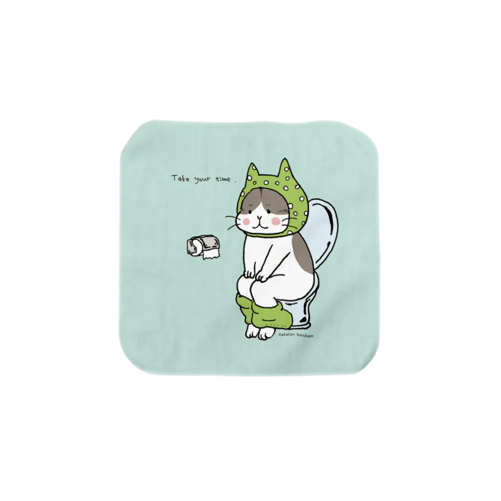 ほっかむねこ屋（アトリエほっかむ）のトイレねこのハンカチ Towel Handkerchief