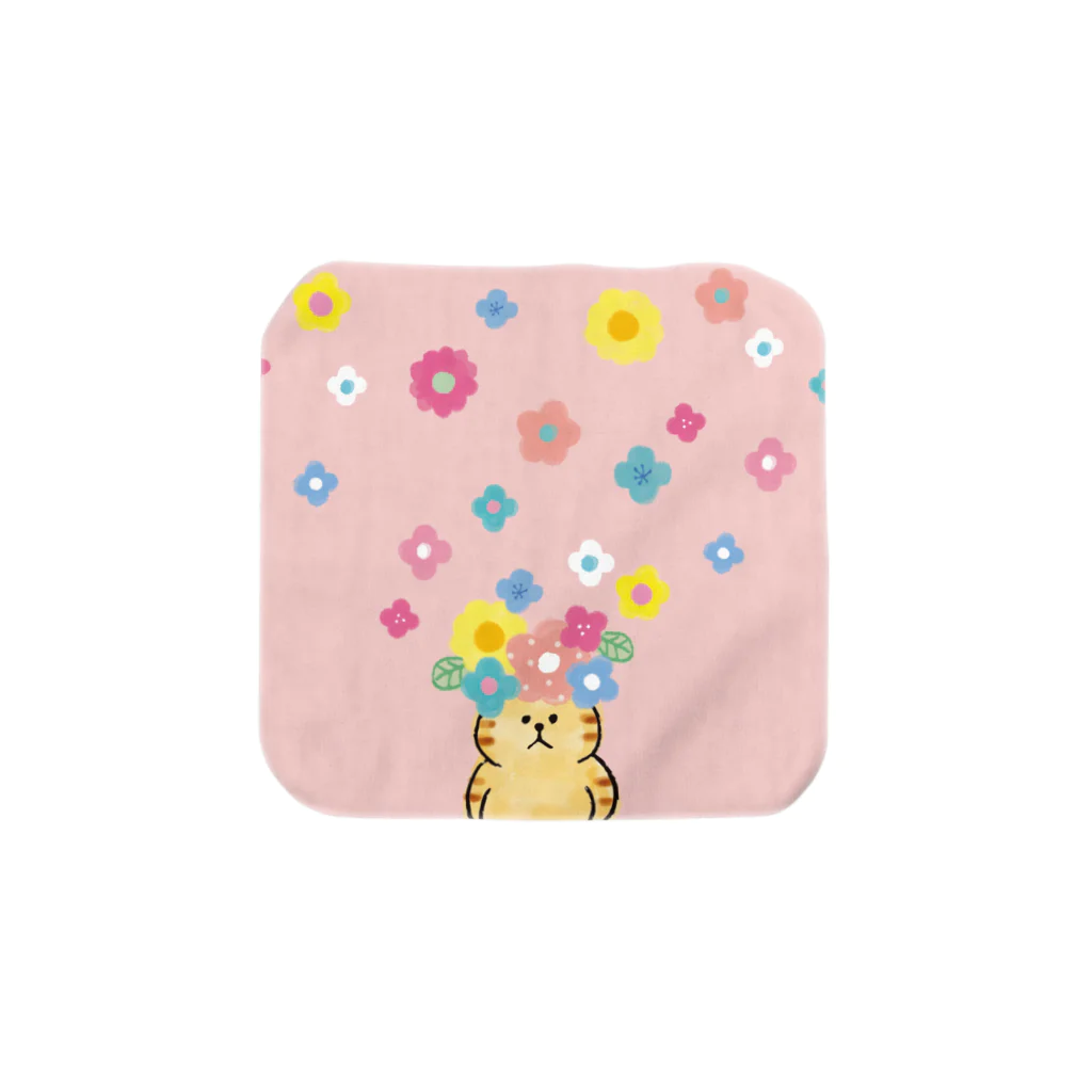 ごろごろにゃんすけのあたまお花畑ちゃん Towel Handkerchief