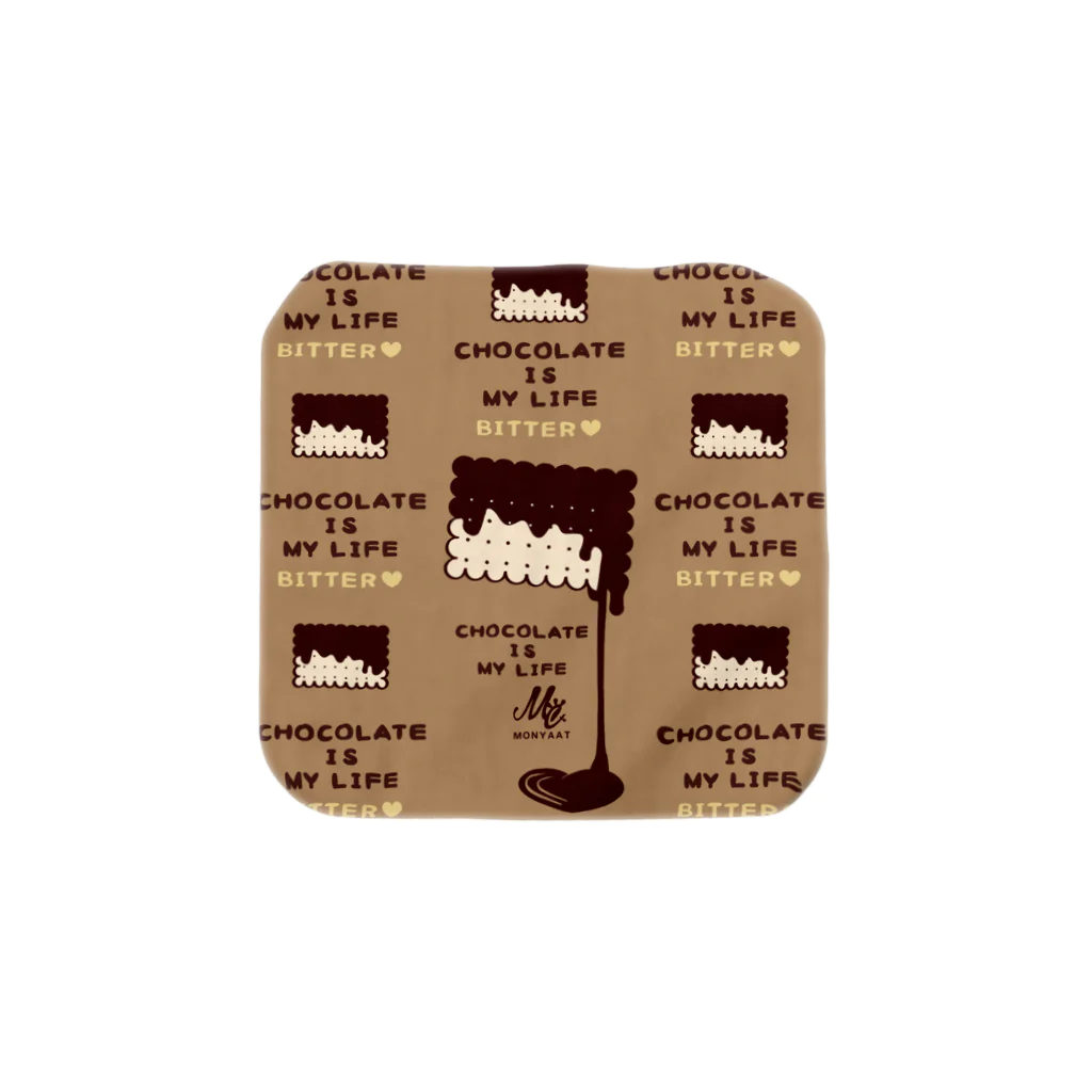 イラスト MONYAAT のCT99 CHOCOKATE IS MY LIFE*角型G Towel Handkerchief