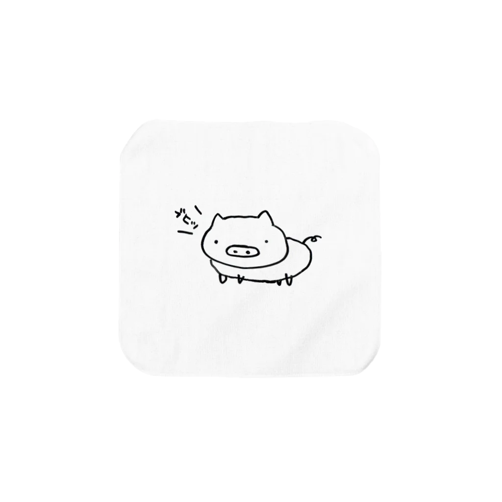 のりたま屋のブヒ豚（白豚）:鳴き声黒 Towel Handkerchief