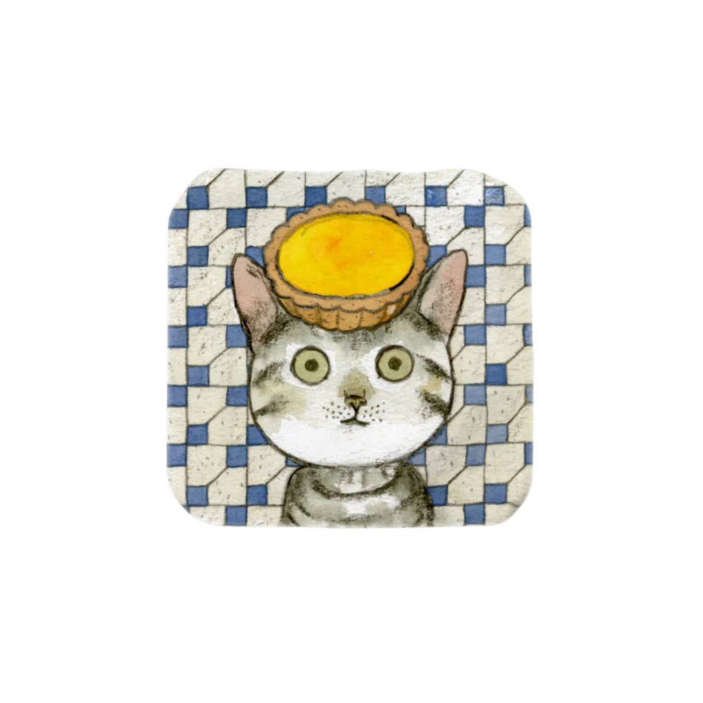 小野寺 光子 (Mitsuko Onodera)のエッグタルト猫 タオルハンカチ
