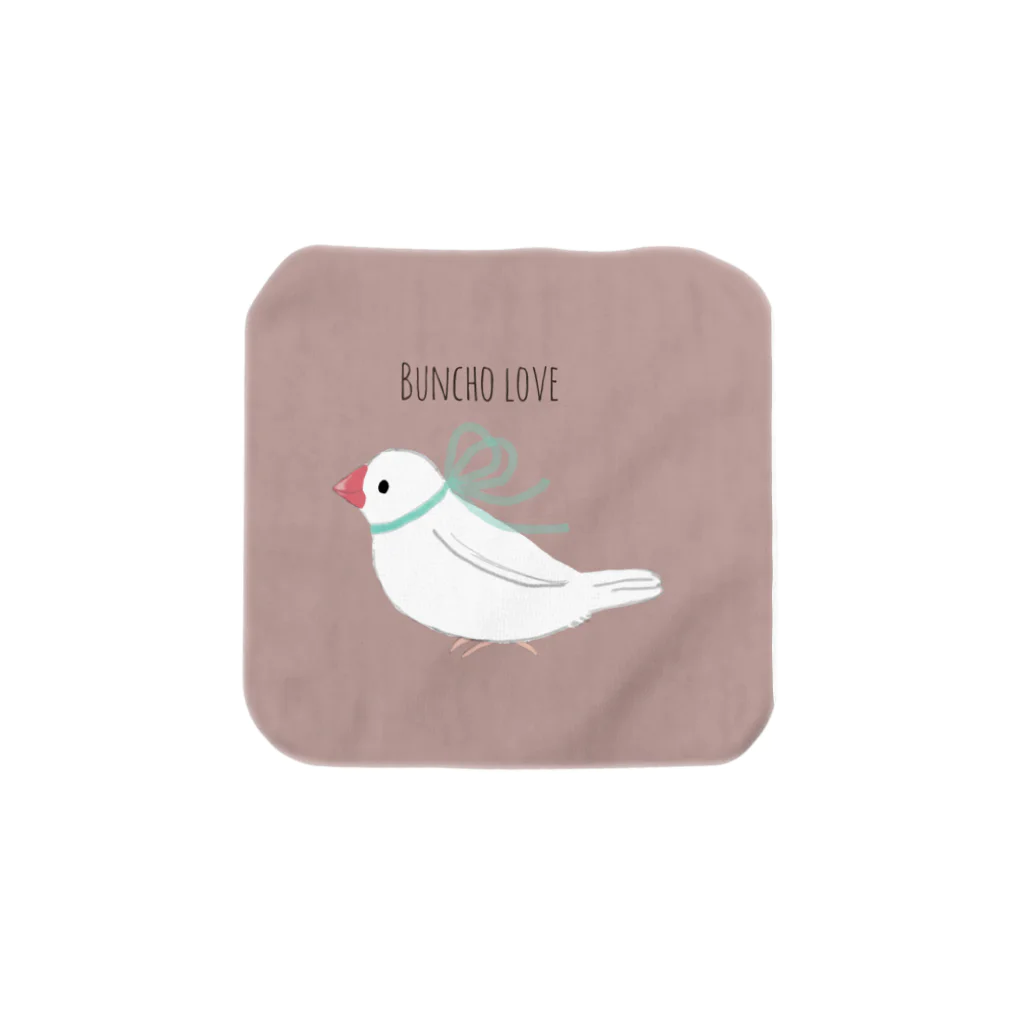 バニラ＆チッチのおリボン白文鳥さん Towel Handkerchief